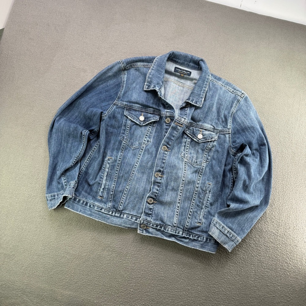 Lucky Brand Tomboy Trucker Women XL Blue Denim Jean Jacket Outerwear Casual - Picture 2 of 10